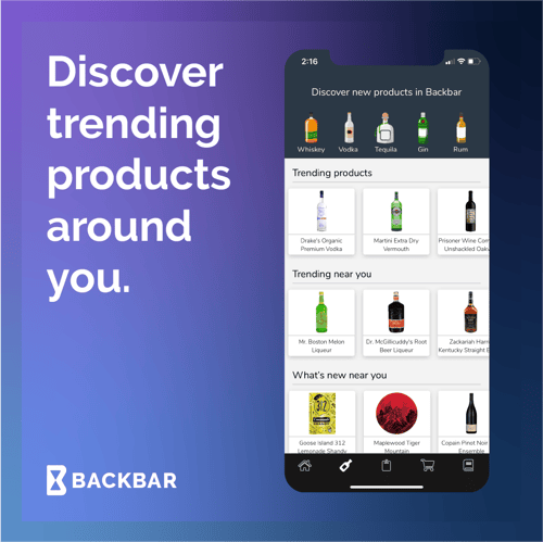Backbar Product Explore Screen