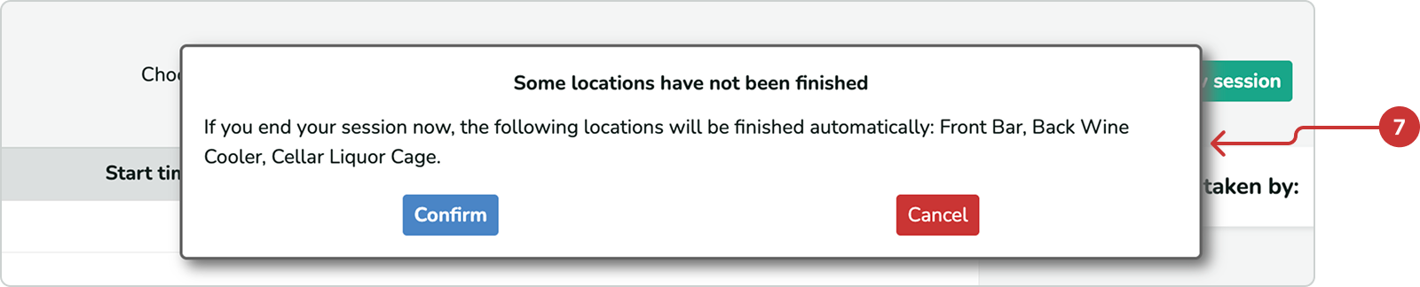 Modal _finish location