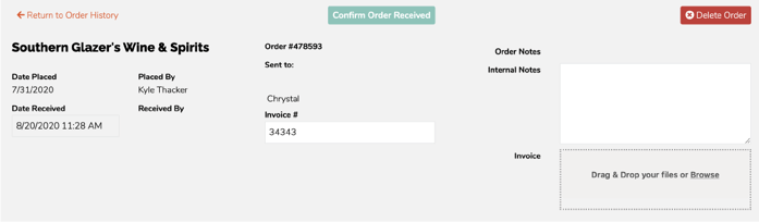Upload Invoice to Backbar