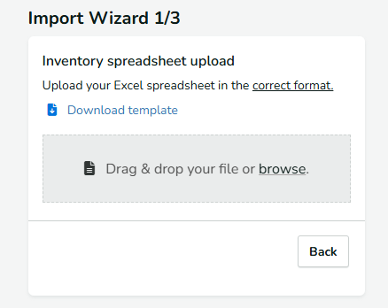 Importing an existing inventory spreadsheet