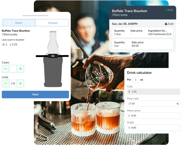 Count inventory, track POS sales, and cost drinks accurately all with Backbar