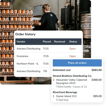 Place multiple orders at once and see the status of your pending orders with Backbar