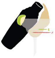 Illustration of cocktail shaker and lime