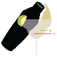 Illustration of cocktail shaker and lime 