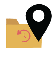 Illustration of filing folder with location icon