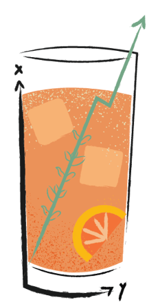 Illustration of paloma cocktail in collins glass