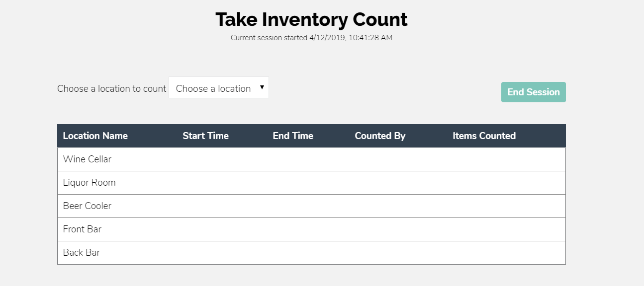 Inventory Audit Locations